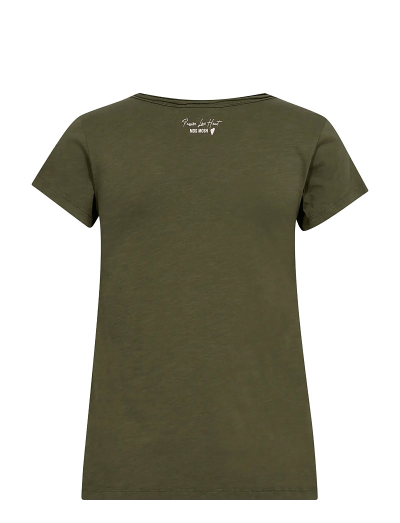 MOS MOSH - MMTulli V-SS Basic Tee - t-shirts - burnt olive - 1