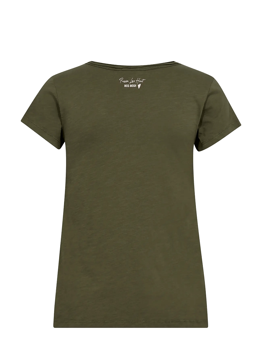 MOS MOSH - MMTulli V-SS Basic Tee - t-shirts - burnt olive - 1