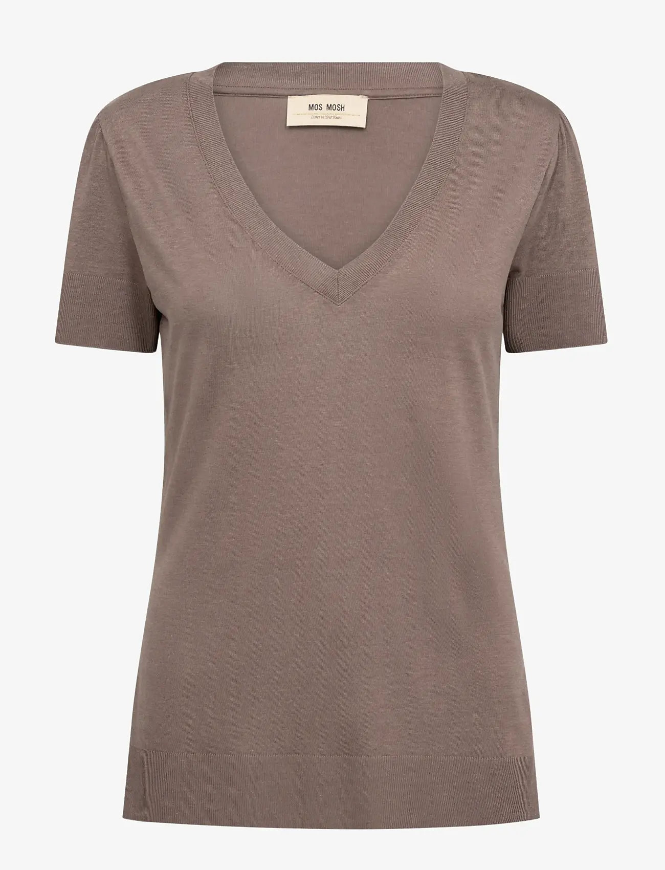 MOS MOSH - MMSink V-SS Tee - t-shirts - coffee quartz - 0
