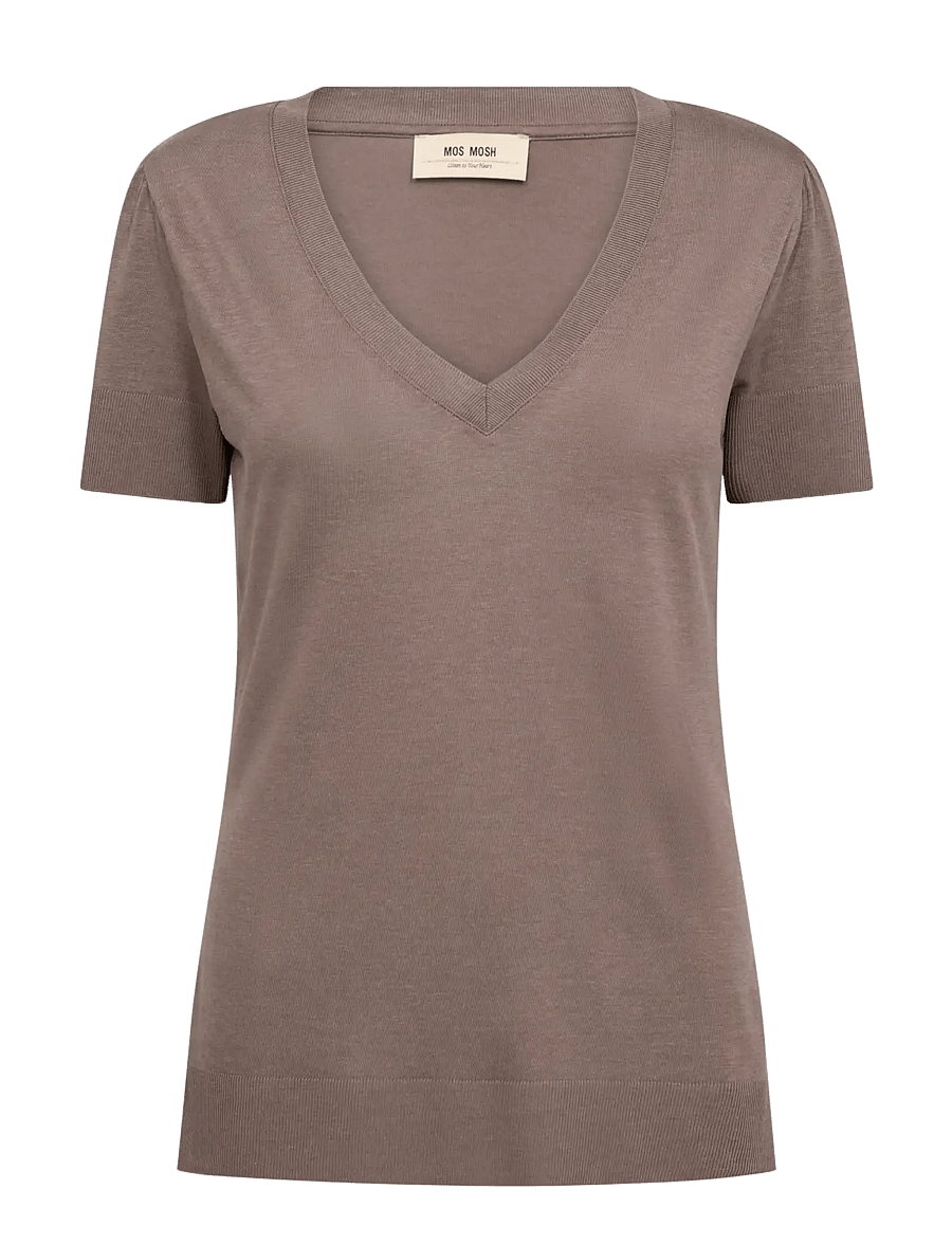 MOS MOSH - MMSink V-SS Tee - t-shirts - coffee quartz - 1