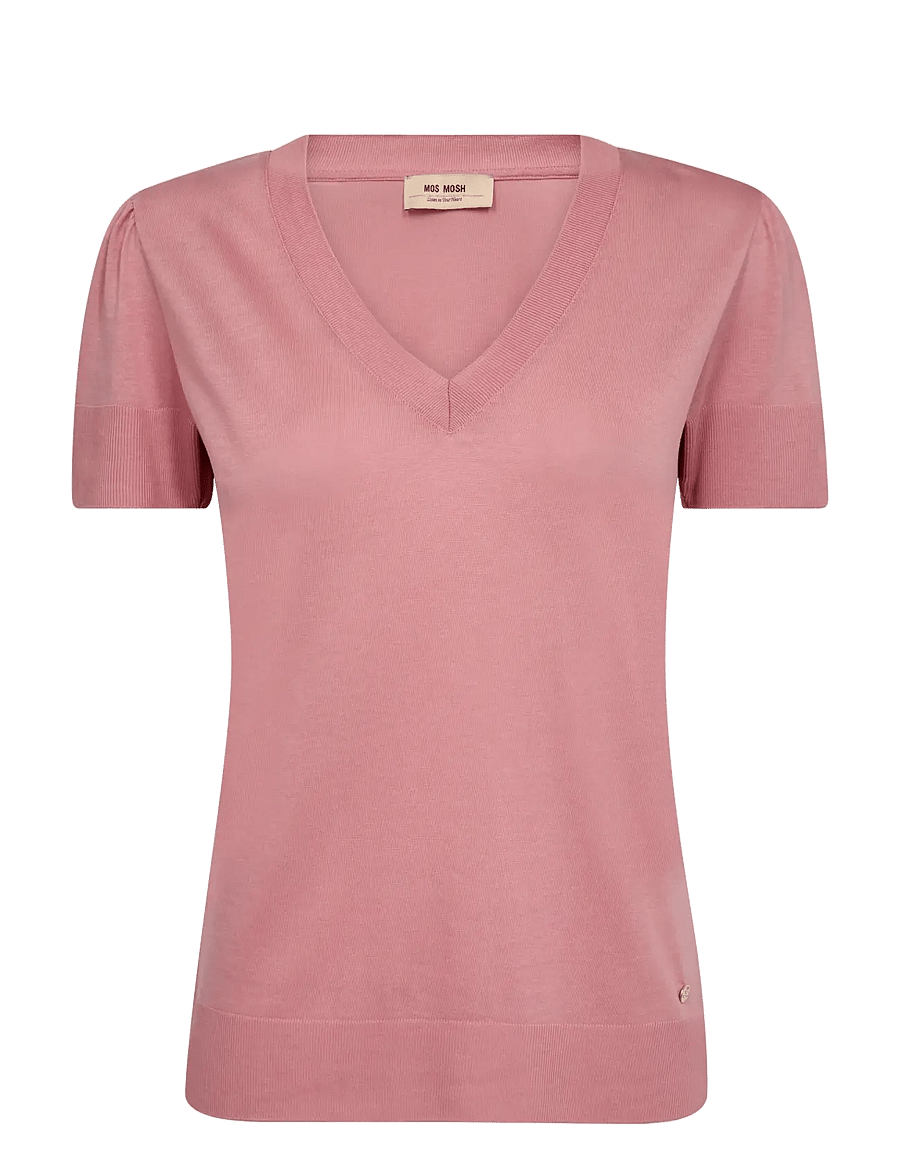 MOS MOSH - MMSink V-SS Tee - t-shirts - dusty rose - 1