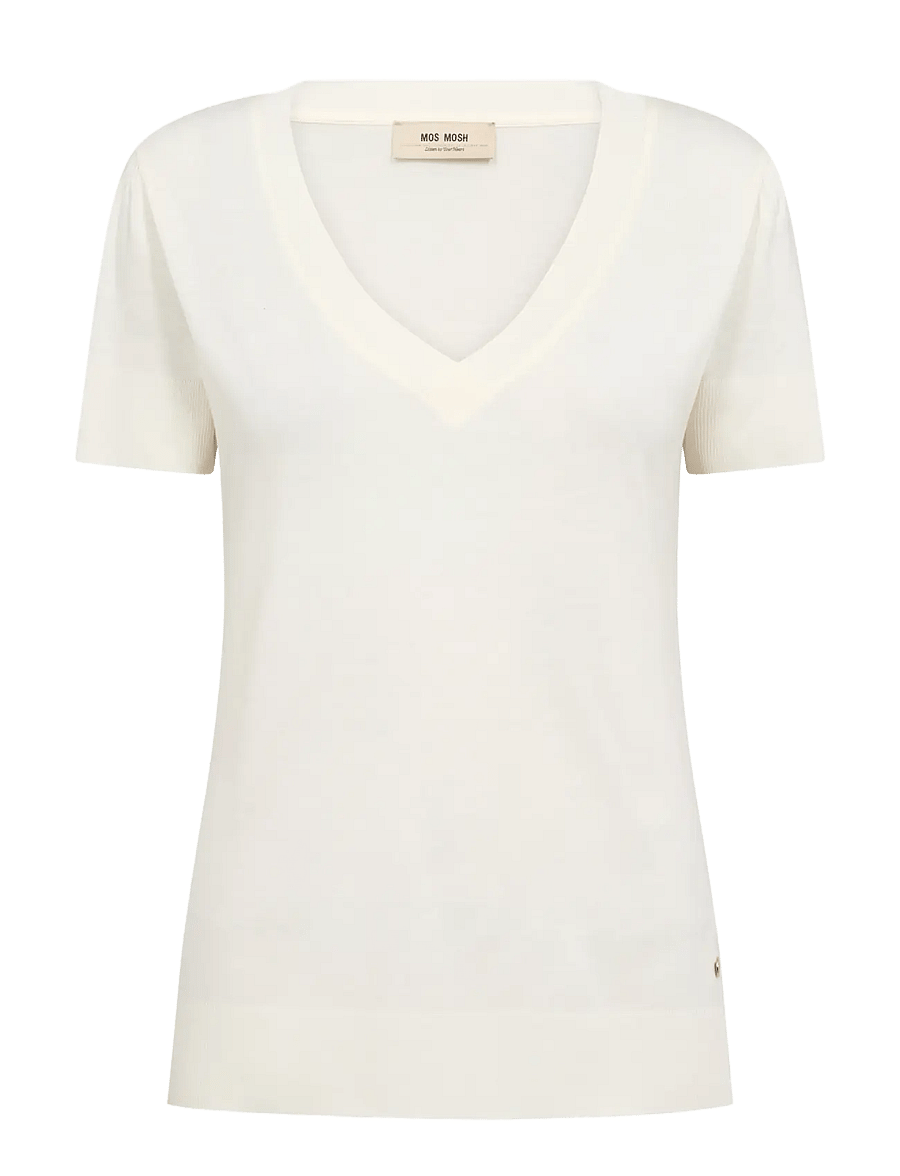 MOS MOSH - MMSink V-SS Tee - t-shirts - ecru - 1