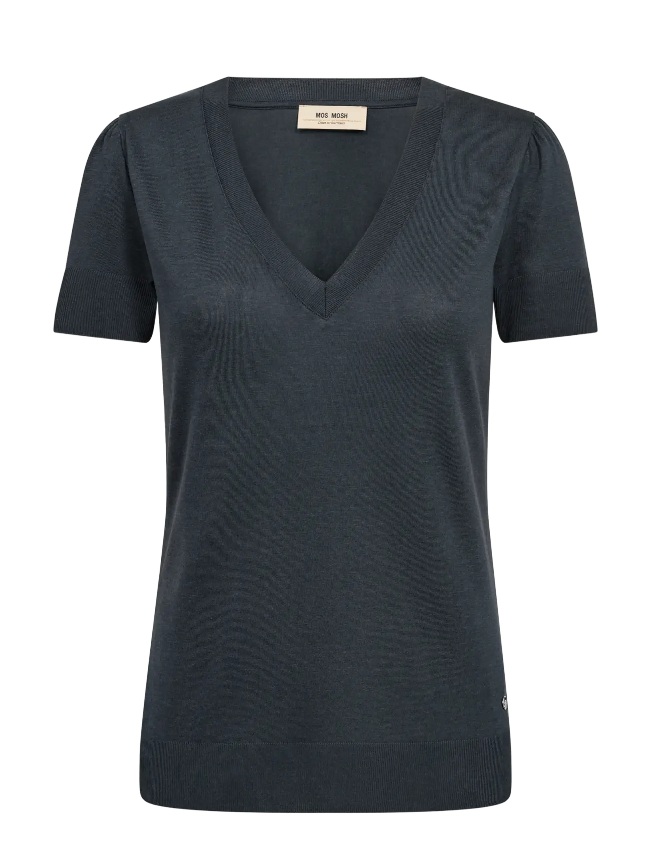 MOS MOSH Mmsink V-Ss Tee, XS, T-shirts & Oberteile, Marineblau - Short-sleeved, Frauen