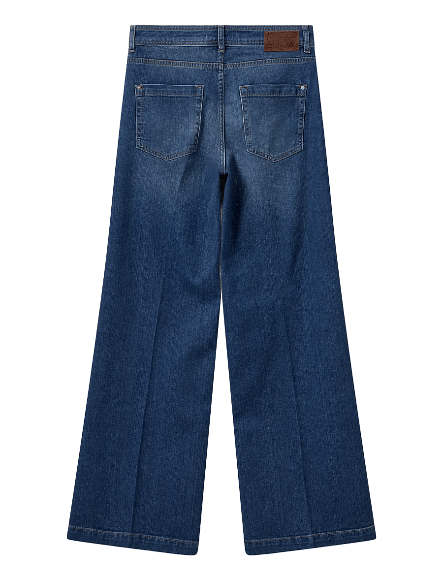 MOS MOSH - MMDara Stina Jeans - hosen mit weitem bein - dark blue - 1