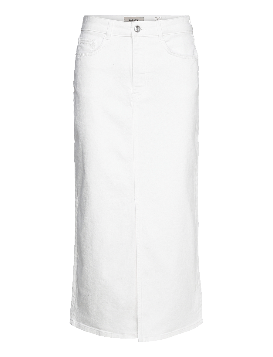 MOS MOSH - MMMella White Denim Skirt - spódnice do kolan i midi - white - 0