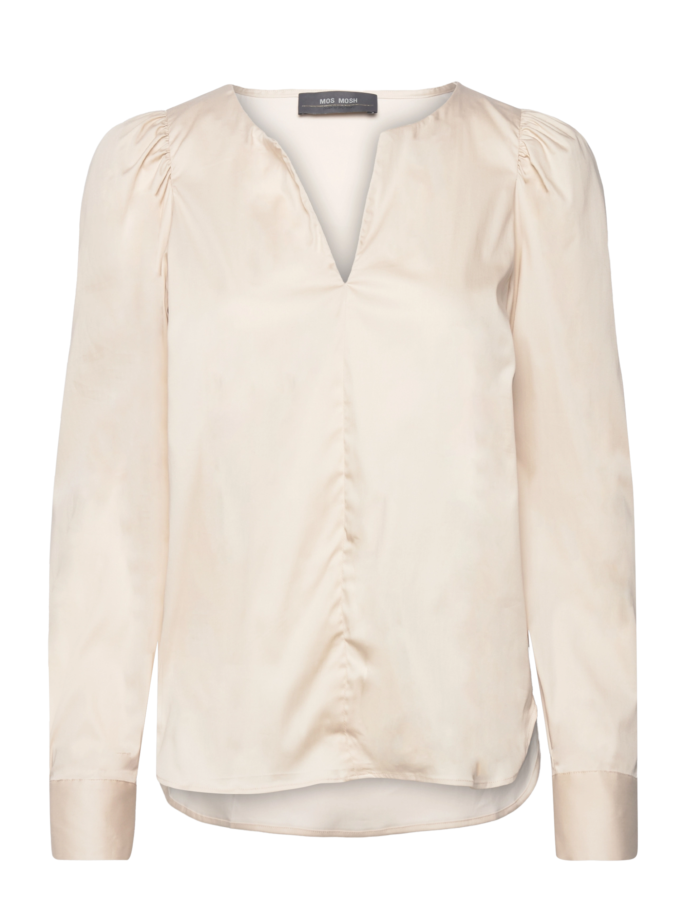 MOS MOSH MMGigi Slit Blouse - Bluser & Skjorter - ECRU / cream