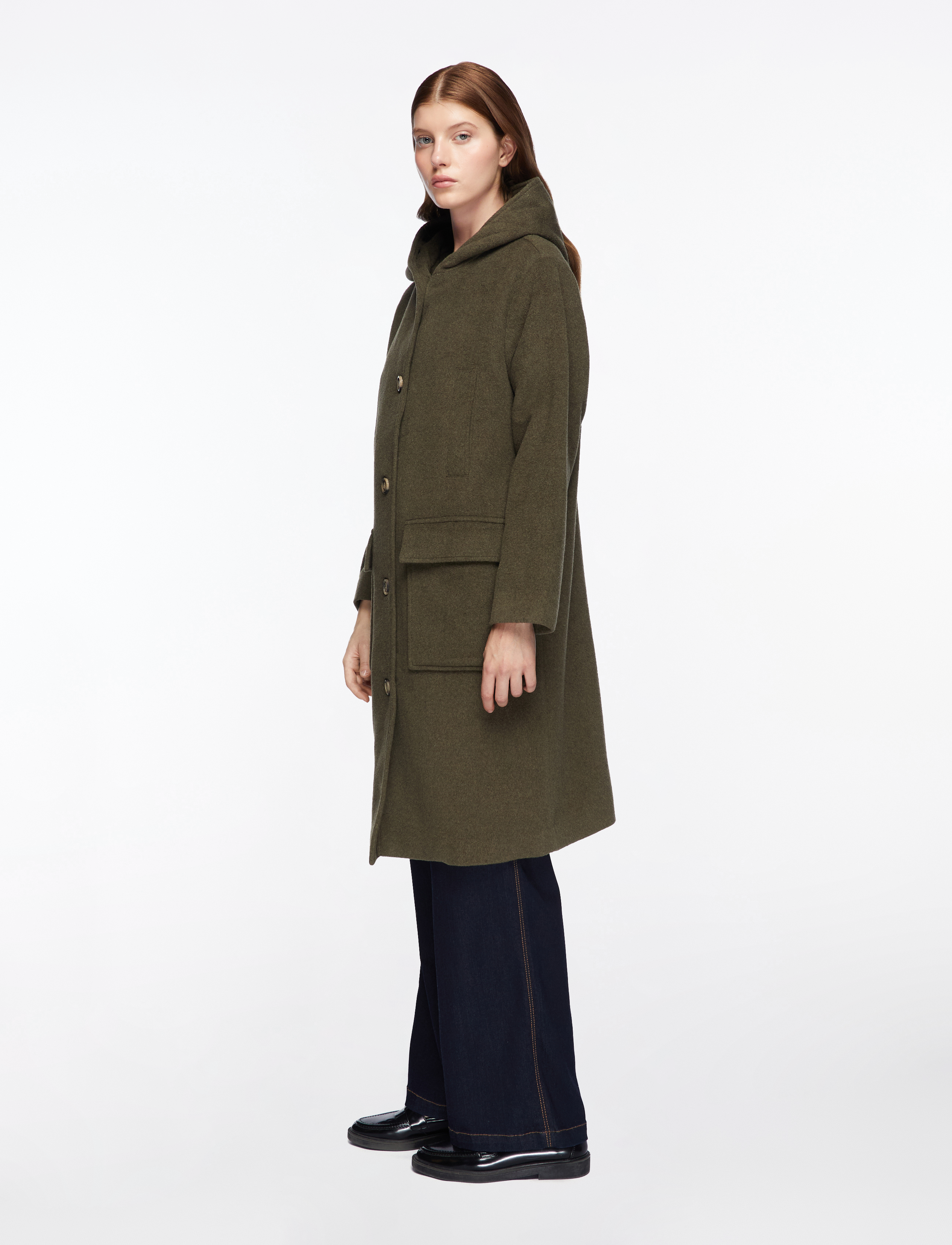 MOS MOSH - MMKenya Hoodie Wool Coat - overtøj - forest night - 3