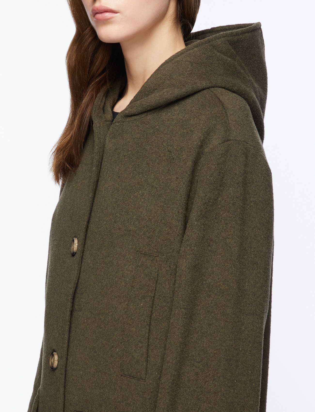 MOS MOSH - MMKenya Hoodie Wool Coat - uldfrakker - forest night - 5
