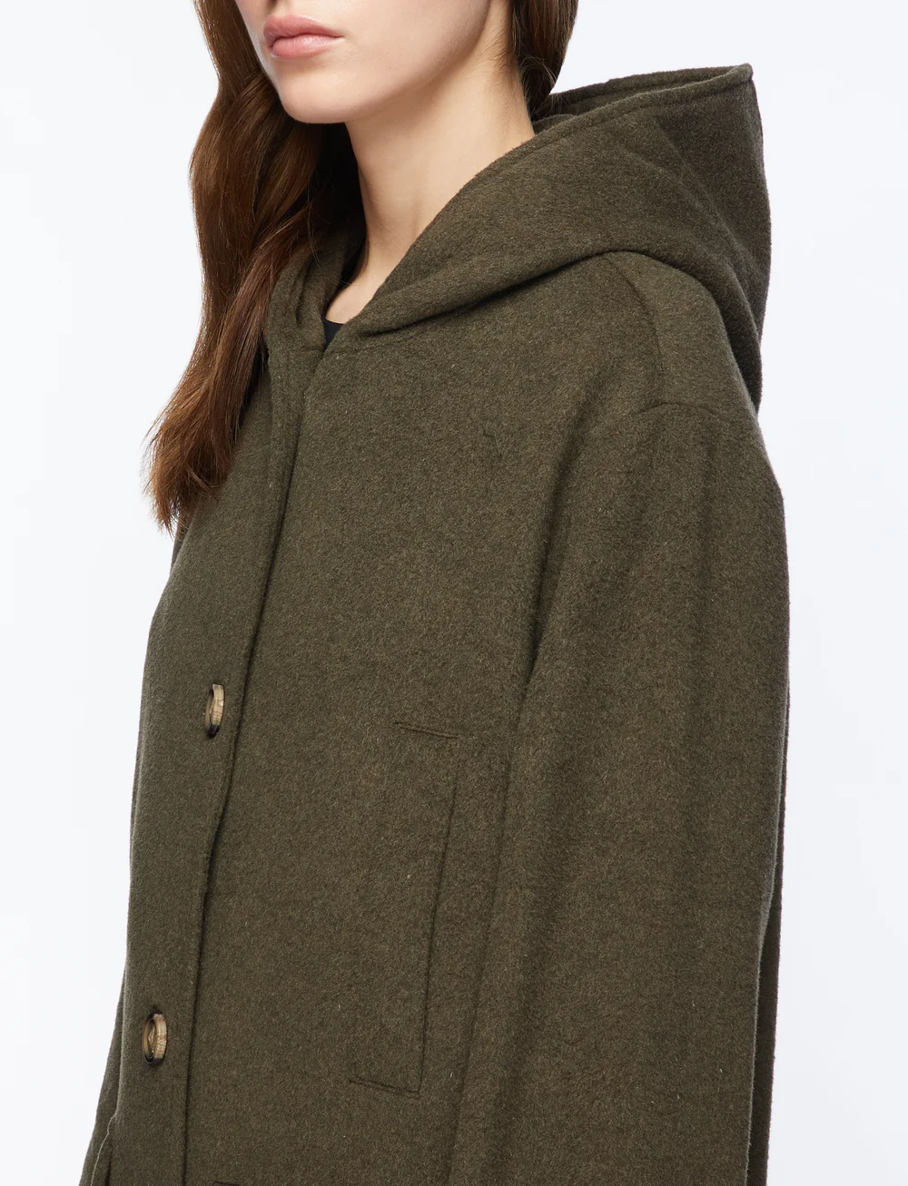 MOS MOSH - MMKenya Hoodie Wool Coat - ullkappor - forest night - 5