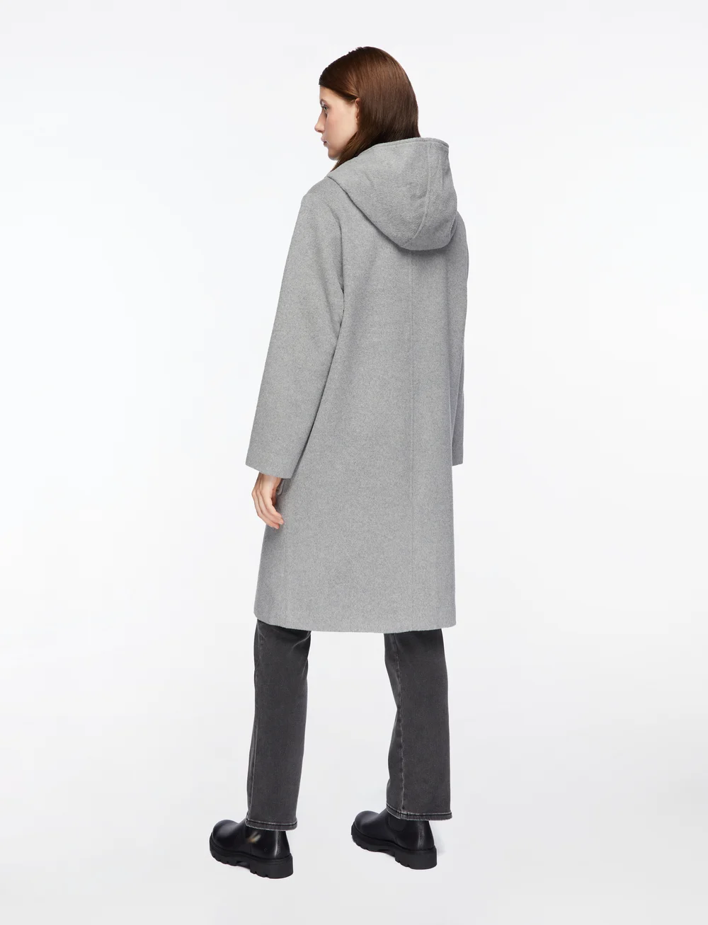 MOS MOSH - MMKenya Hoodie Wool Coat - ullkappor - grey melange - 4