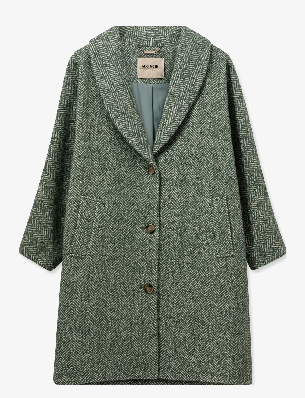 MOS MOSH - MMAdelaide Herringbone Coat - kappor - sagebrush green - 0