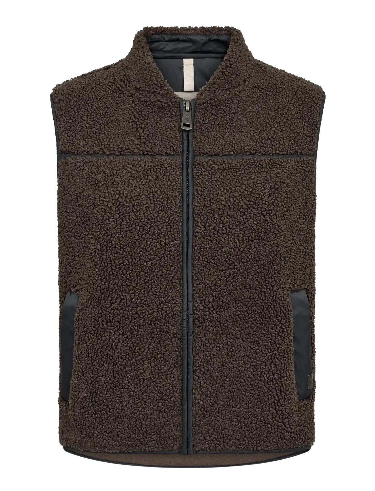 MOS MOSH Mmrowe Teddy Waistcoat, Kvinder, Teddy Vest, Brun, Str: S