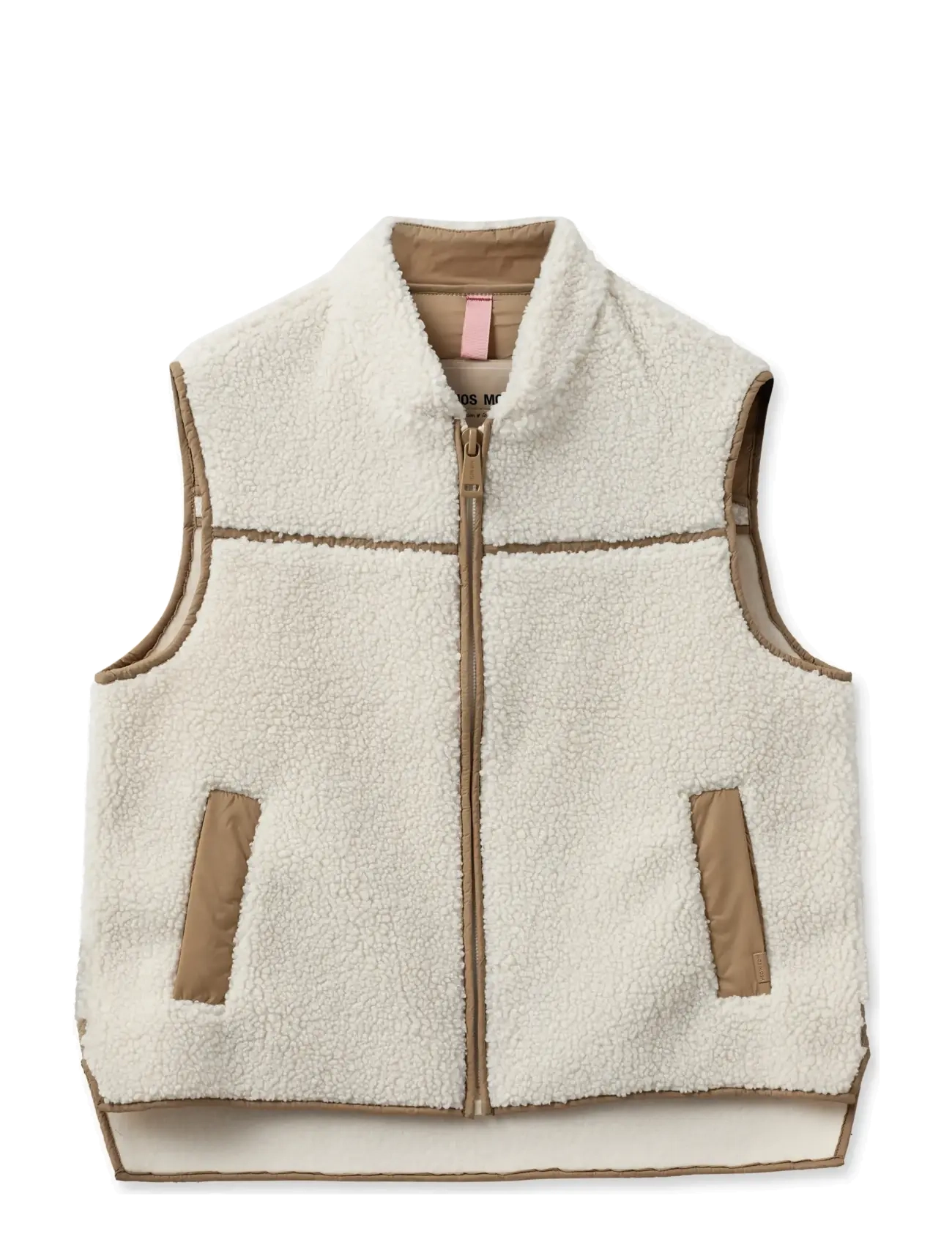 MOS MOSH Mmrowe Teddy Waistcoat, Kvinder, Teddy Vest, Cream, Str: XL