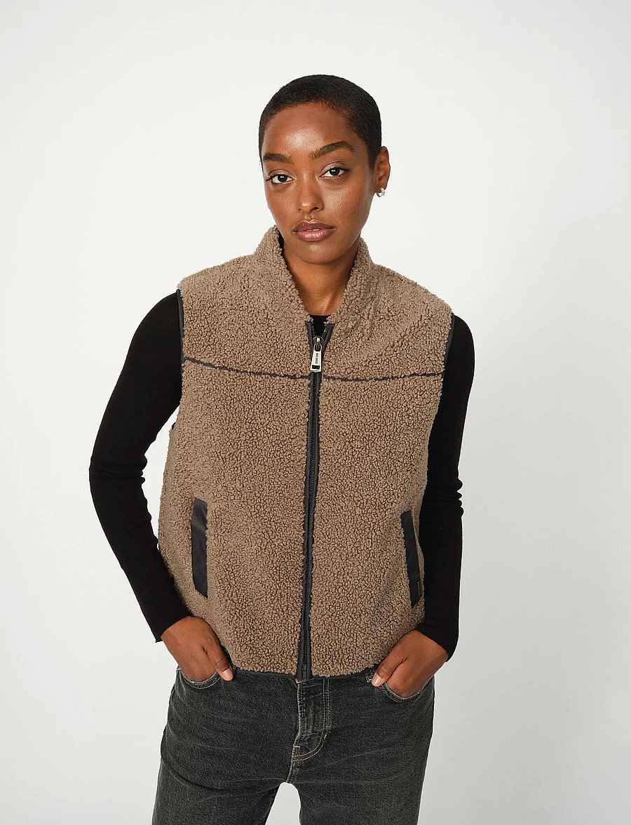 MOS MOSH - MMRowe Teddy Waistcoat - fleece- und teddy-westen - falcon - 0