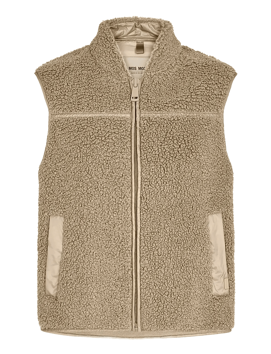 MOS MOSH - MMRowe Teddy Waistcoat - fleece en teddy spencers - savannah tan - 0