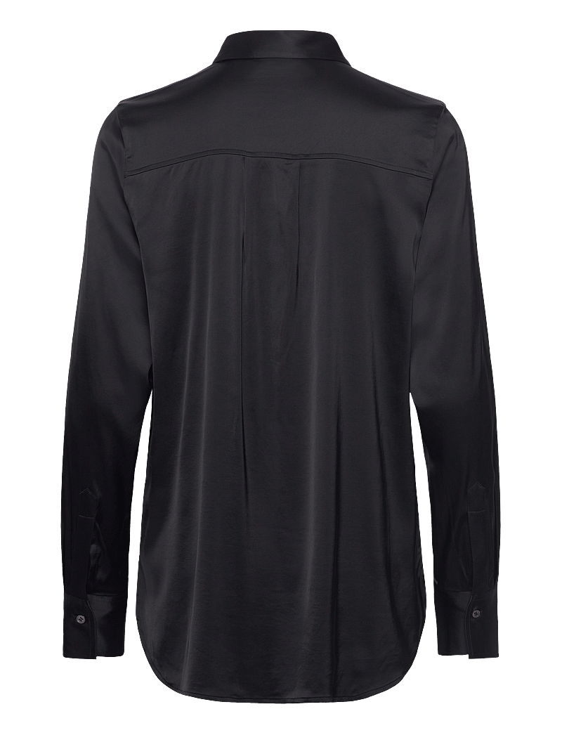 MOS MOSH - MMLinda Satin Shirt - long-sleeved shirts - black - 1