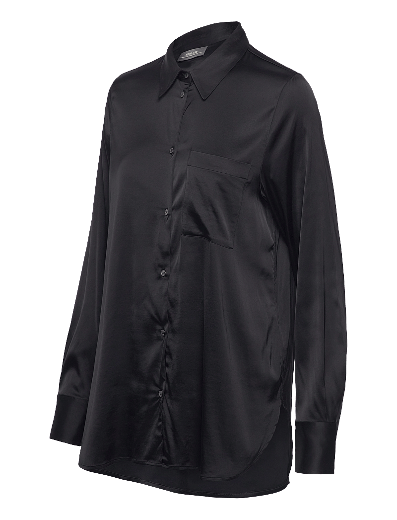 MOS MOSH - MMLinda Satin Shirt - long-sleeved shirts - black - 2
