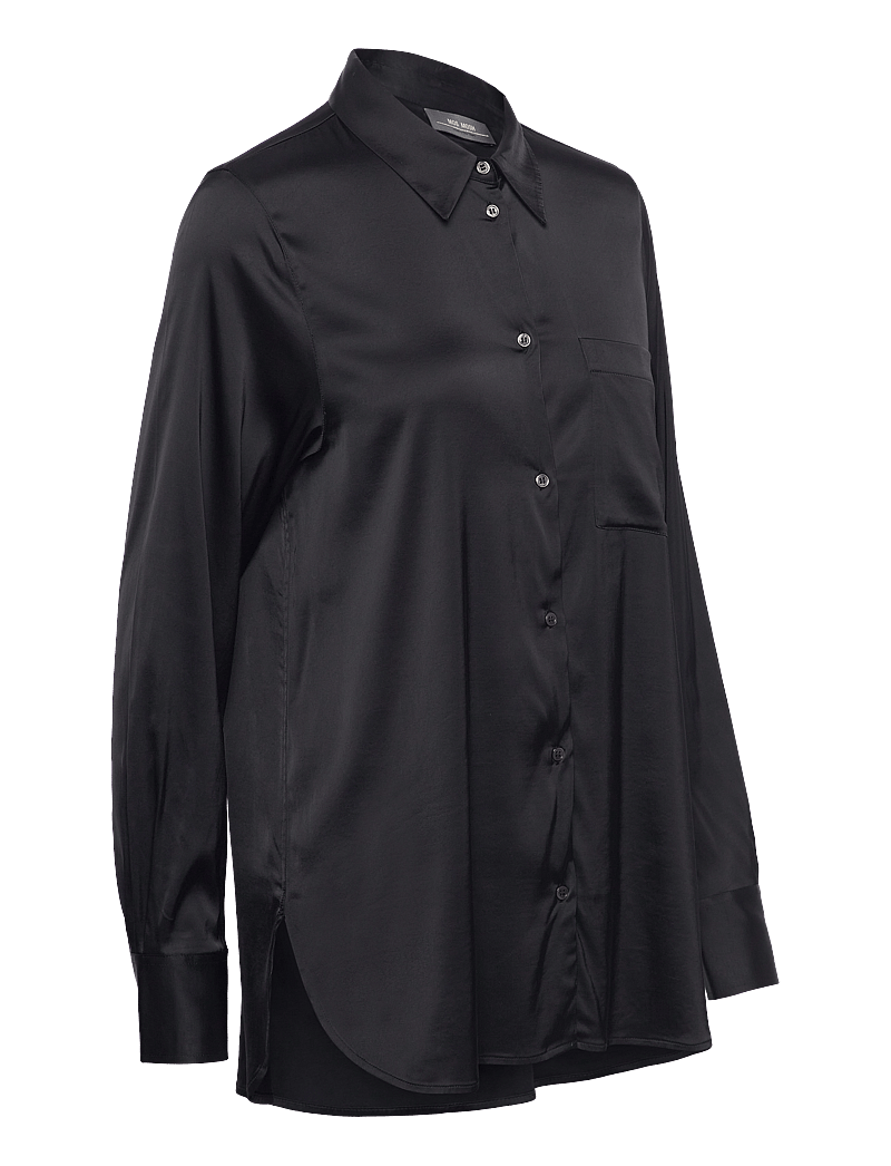 MOS MOSH - MMLinda Satin Shirt - long-sleeved shirts - black - 3