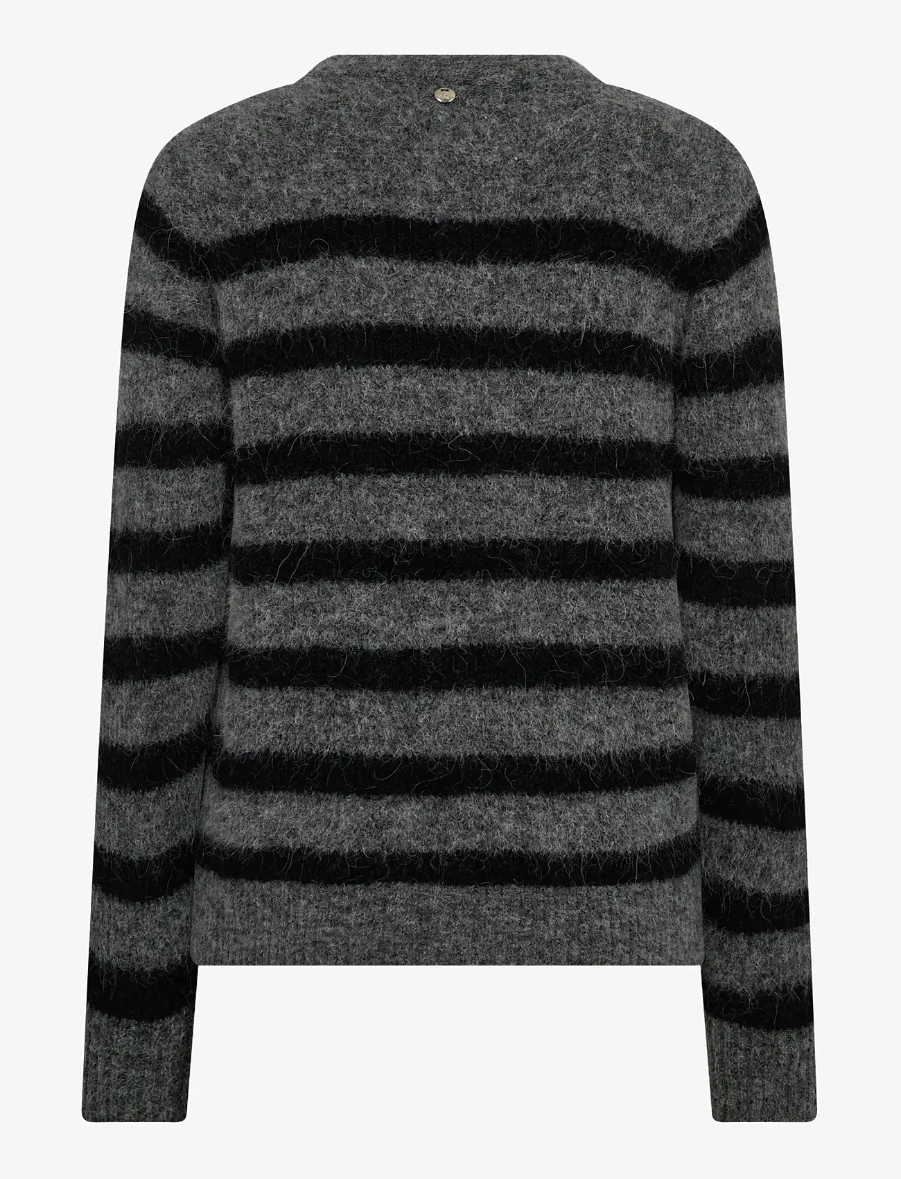 MOS MOSH - MMThora Stripe Crewneck Knit - striktrøjer - dark grey melange - 1