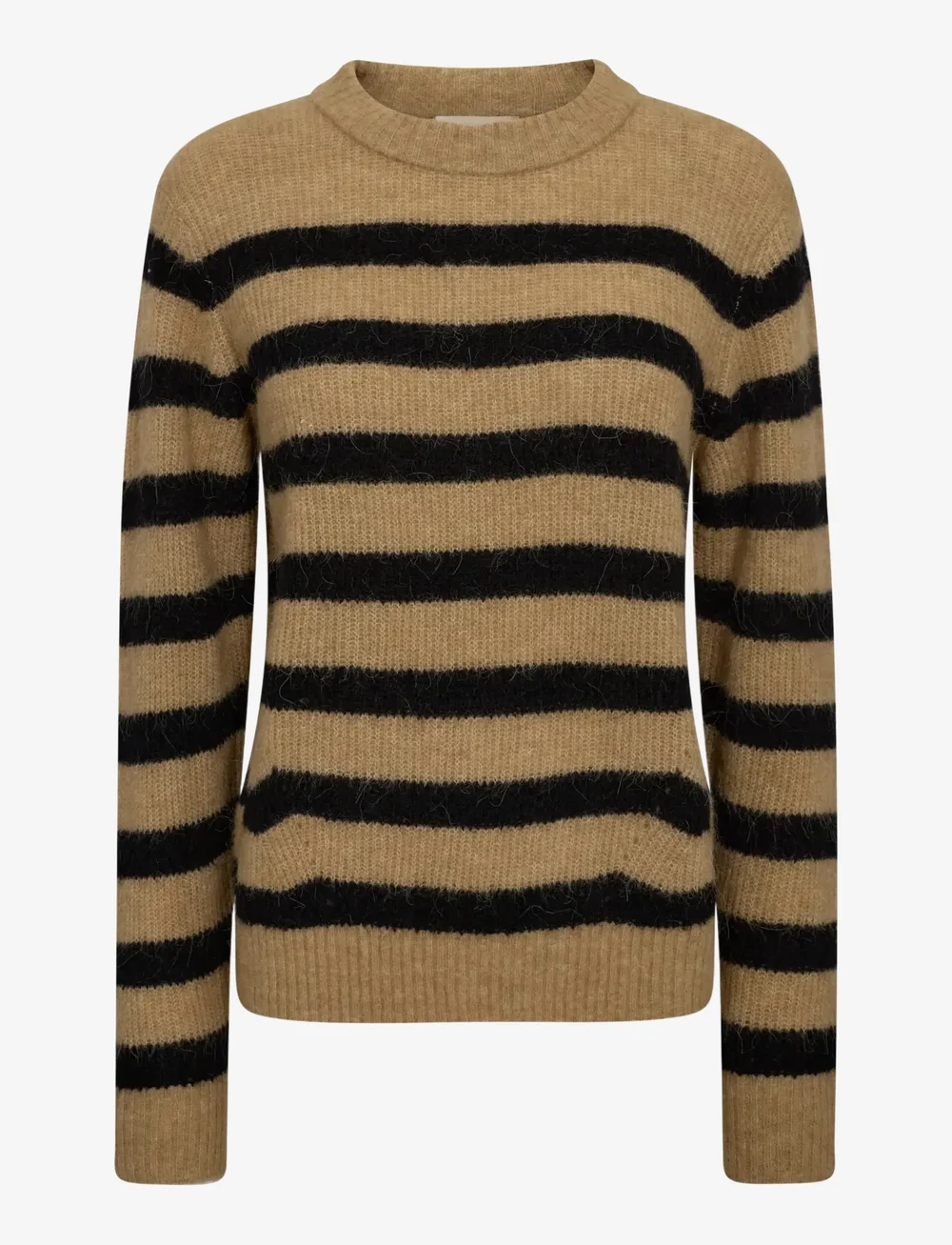 MOS MOSH - MMThora Stripe Crewneck Knit - stickade tröjor - true camel - 0