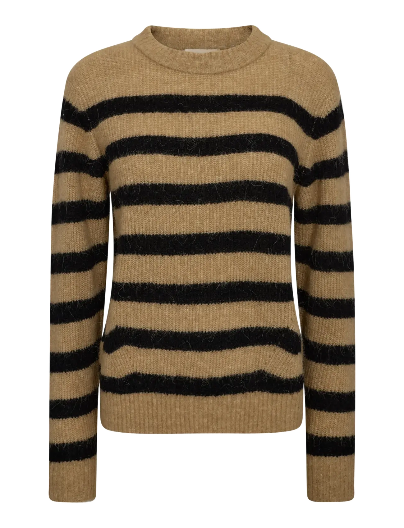 MOS MOSH MMThora Stripe Crewneck Knit - Strik - TRUE CAMEL / beige