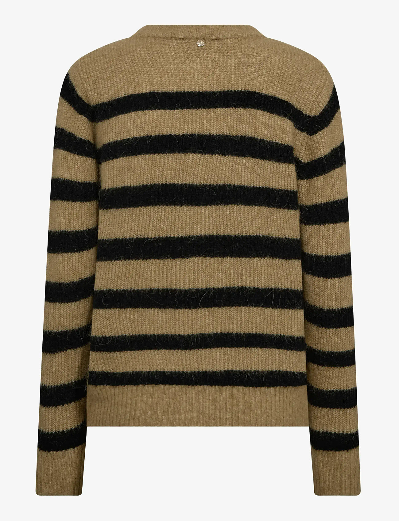 MOS MOSH - MMThora Stripe Crewneck Knit - striktrøjer - true camel - 1