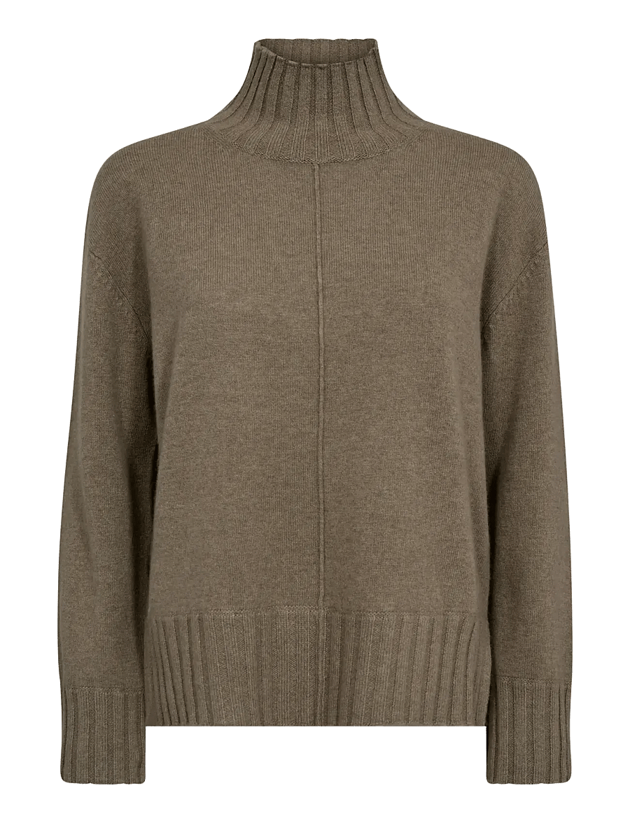 MOS MOSH - MMAima Cashmere Highneck Knit - kasmír - brindle - 0
