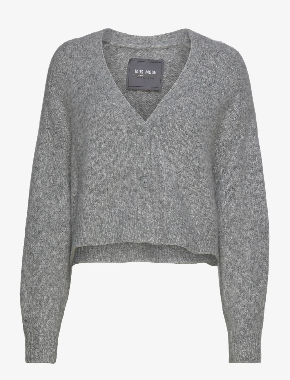 MOS MOSH - MMZela Warm Knit Cardigan - cardigans - grey melange - 0