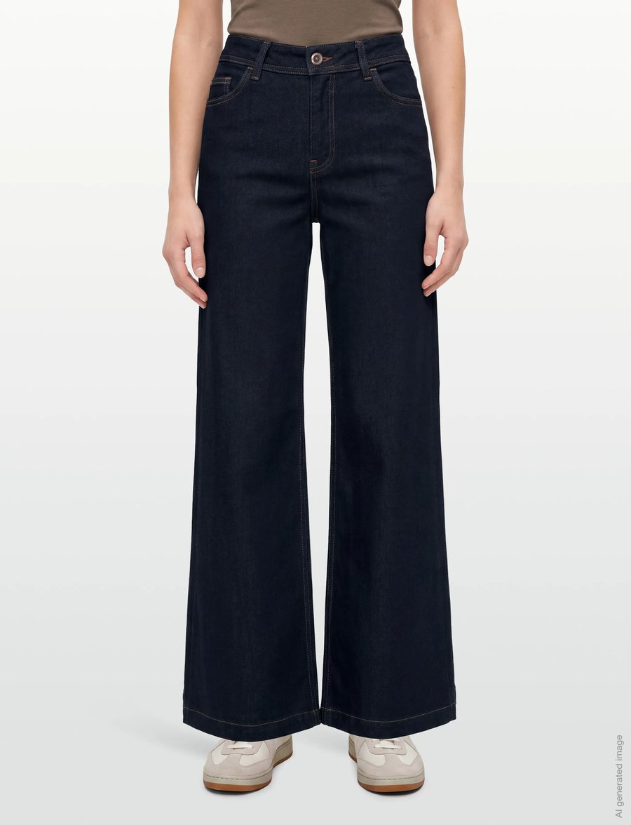 MOS MOSH - MMDara Deluxe Jeans - hosen mit weitem bein - dark blue - 3