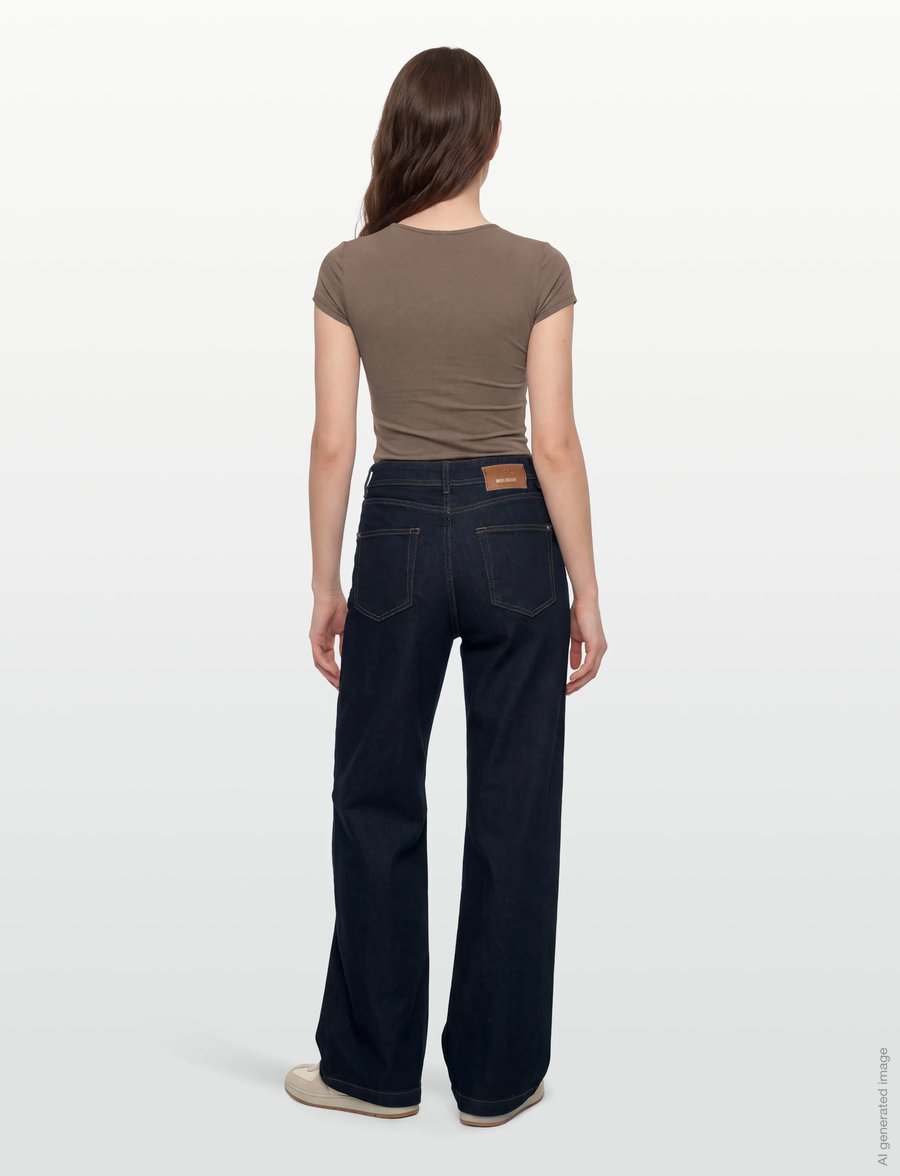 MOS MOSH - MMDara Deluxe Jeans - hosen mit weitem bein - dark blue - 4