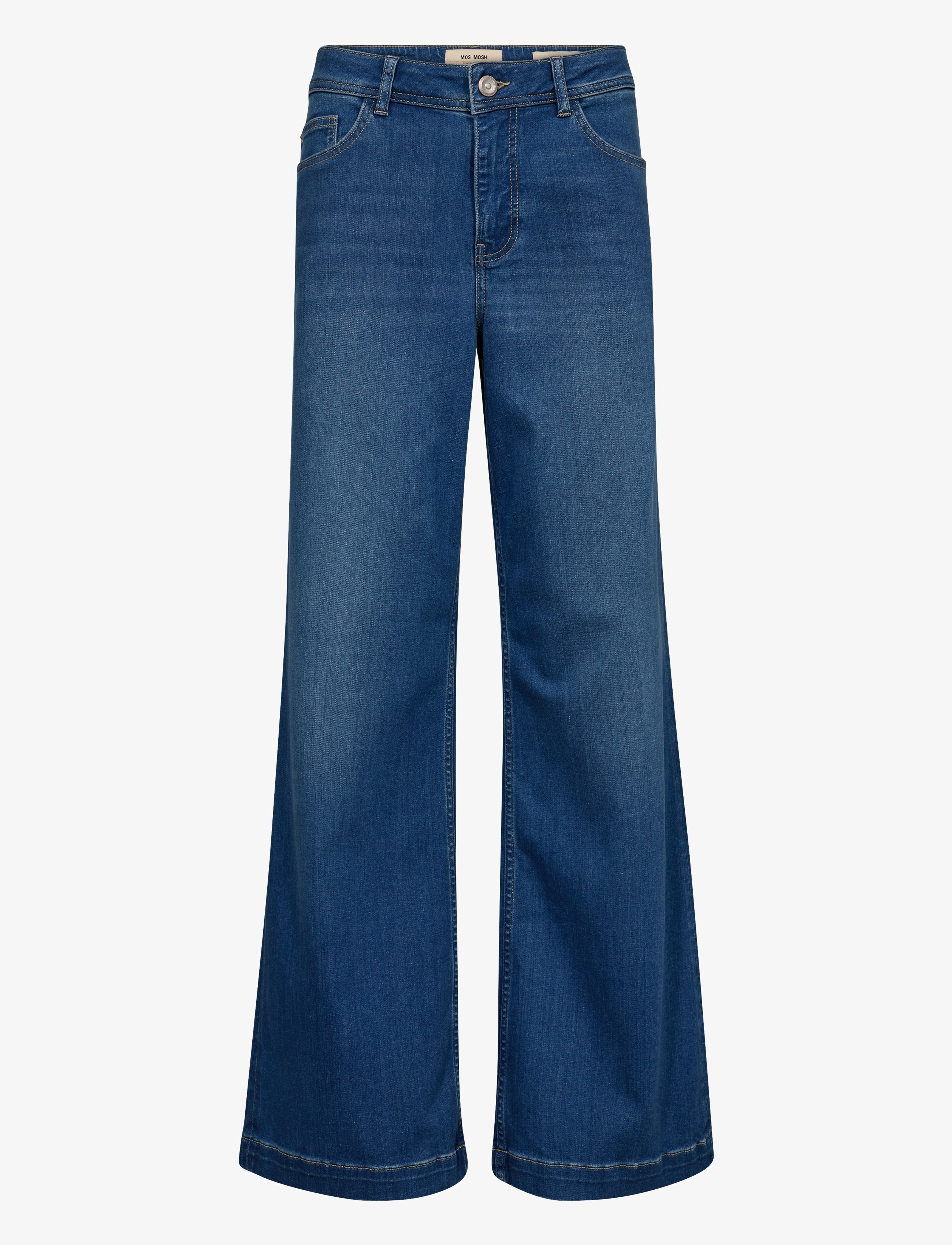 MOS MOSH Mmdara Deluxe Jeans, Kvinder, Højtaljede Wide Leg Jeans, Blå, Str: 33 Regular