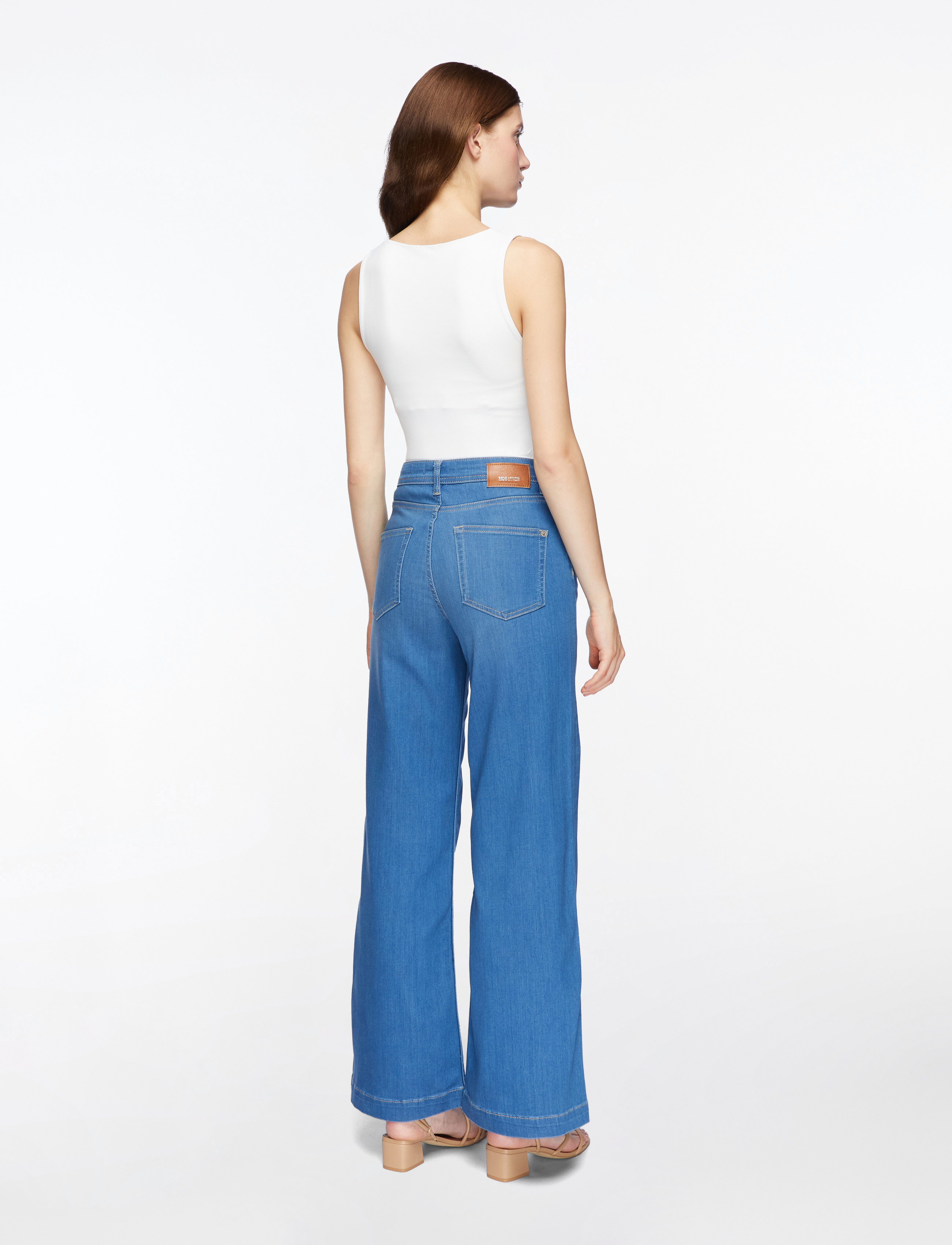 MOS MOSH - MMDara Deluxe Jeans - víðar gallabuxur - mid blue - 5