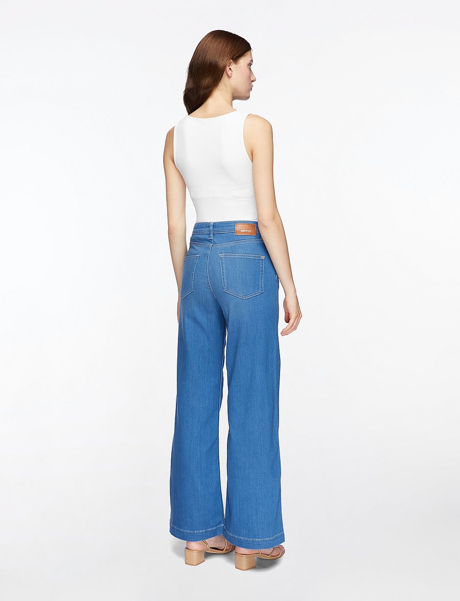 MOS MOSH - MMDara Deluxe Jeans - víðar gallabuxur - mid blue - 5