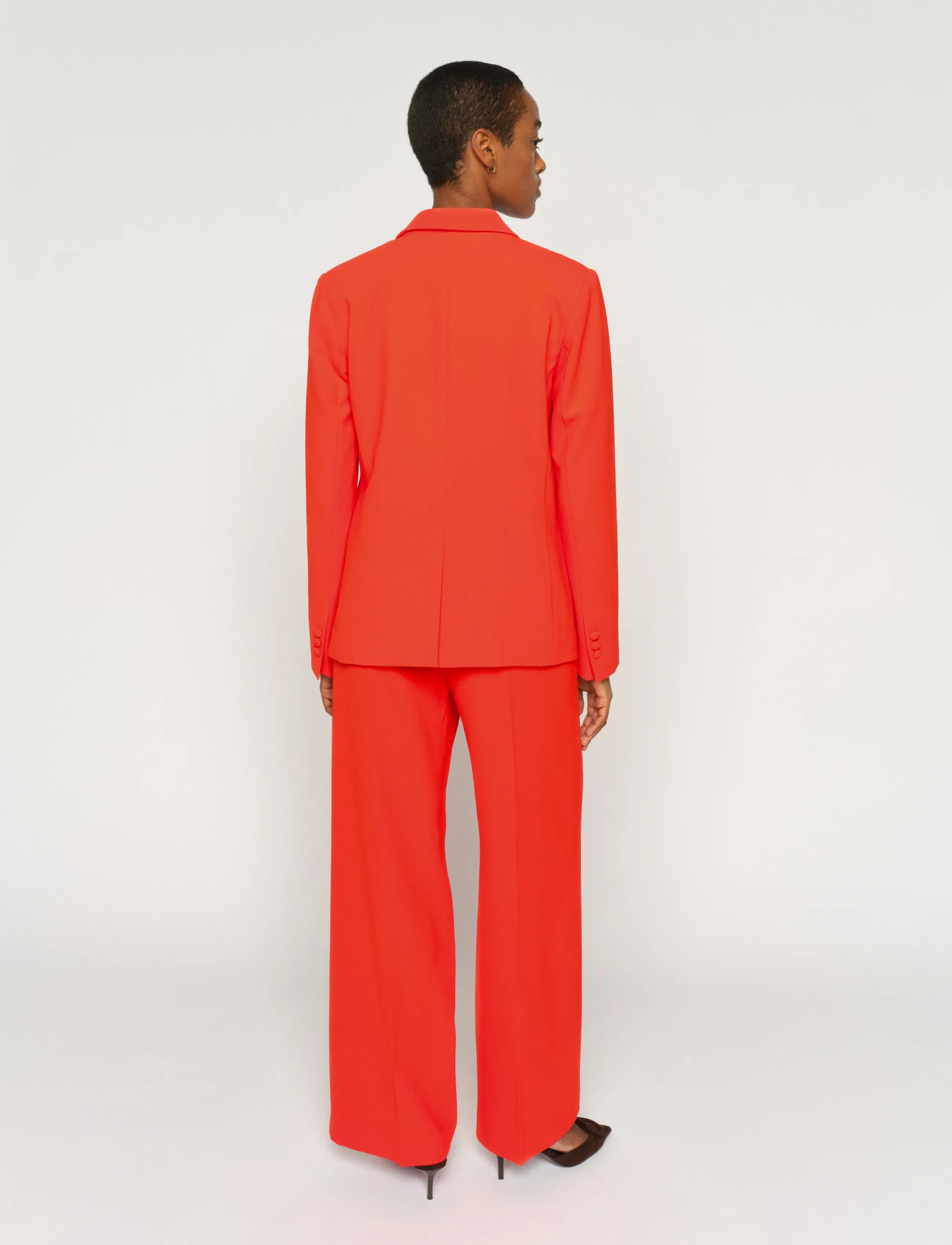 MOS MOSH Mmleya Miley Pant, 34 Long, Orange, Bukser > Jakkesætsbukser, Dame