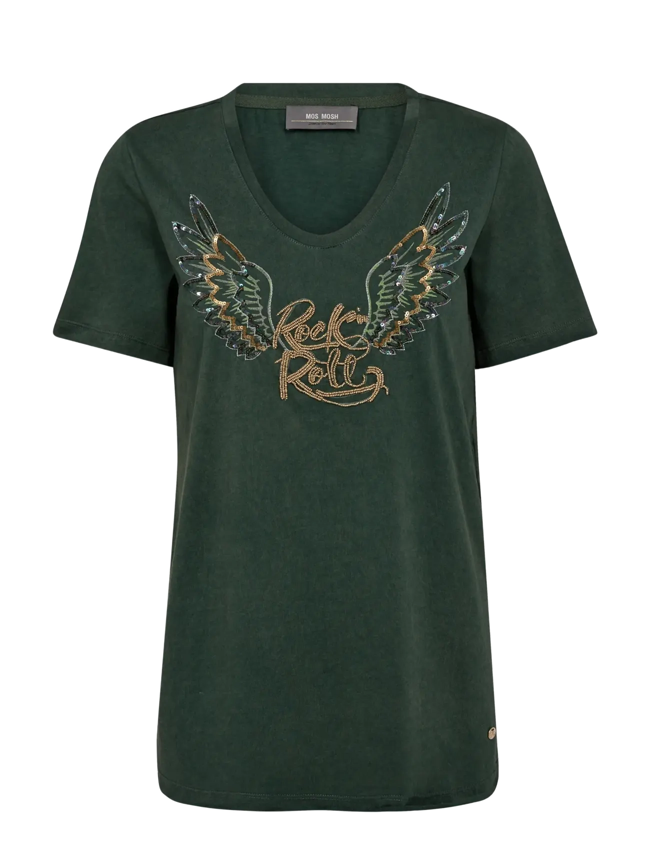 MOS MOSH Mmfaye O-Ss Tee, M, Green, T-Shirts & Toppe > Kortærmede, Dame