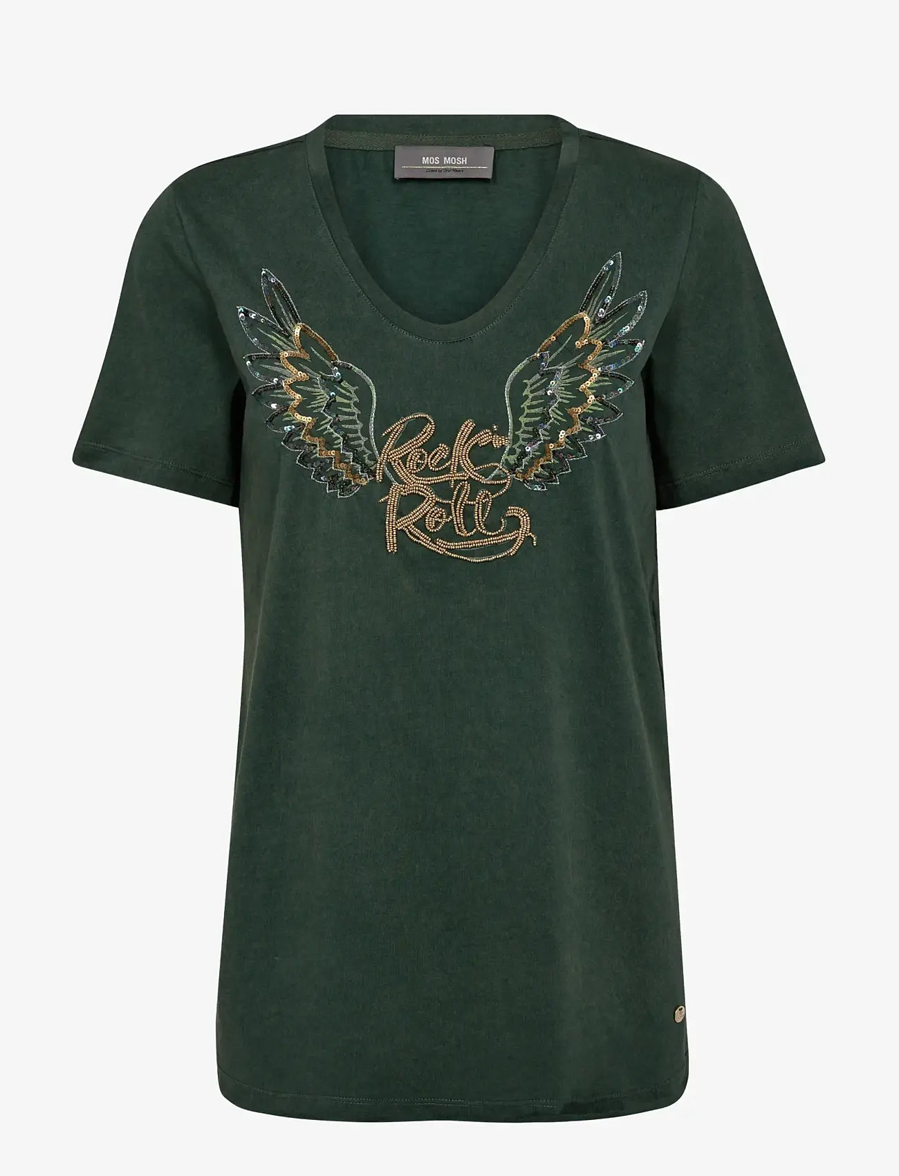 MOS MOSH - MMFaye O-SS Tee - t-shirts - dark pine - 0