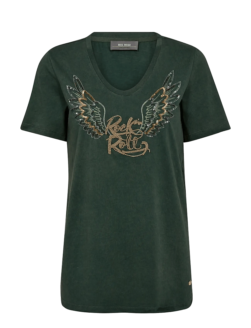 MOS MOSH - MMFaye O-SS Tee - t-shirts - dark pine - 0