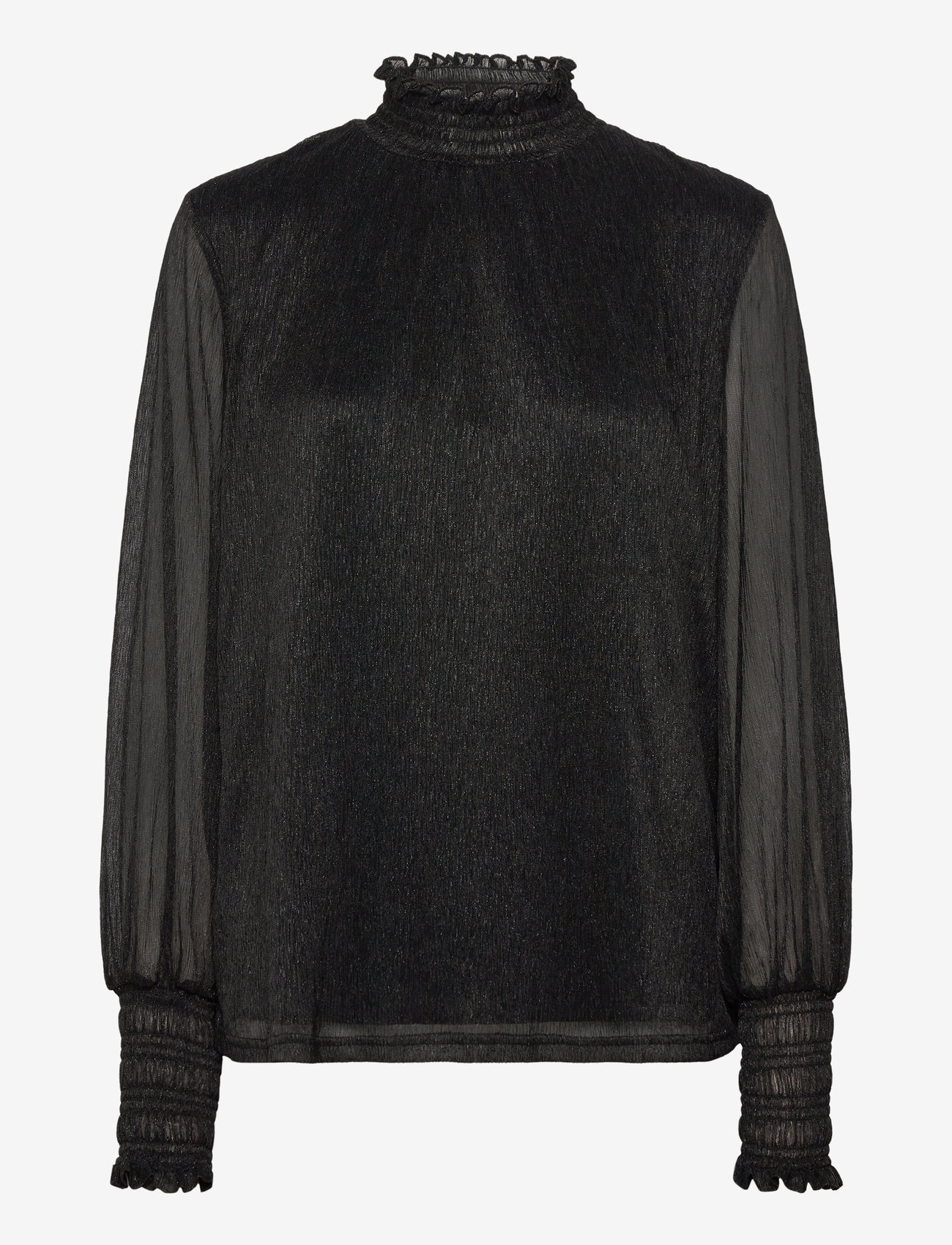 MOS MOSH - MMXimena Glam LS blouse - långärmade blusar - black - 0