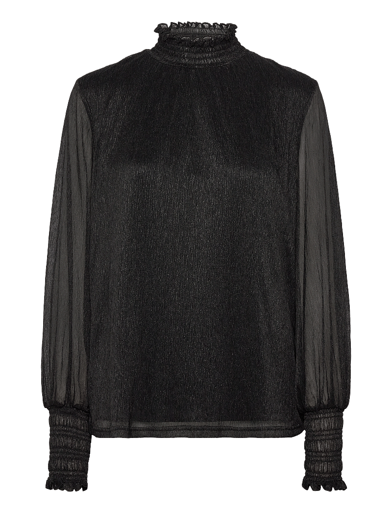 MOS MOSH - MMXimena Glam LS blouse - langærmede bluser - black - 0