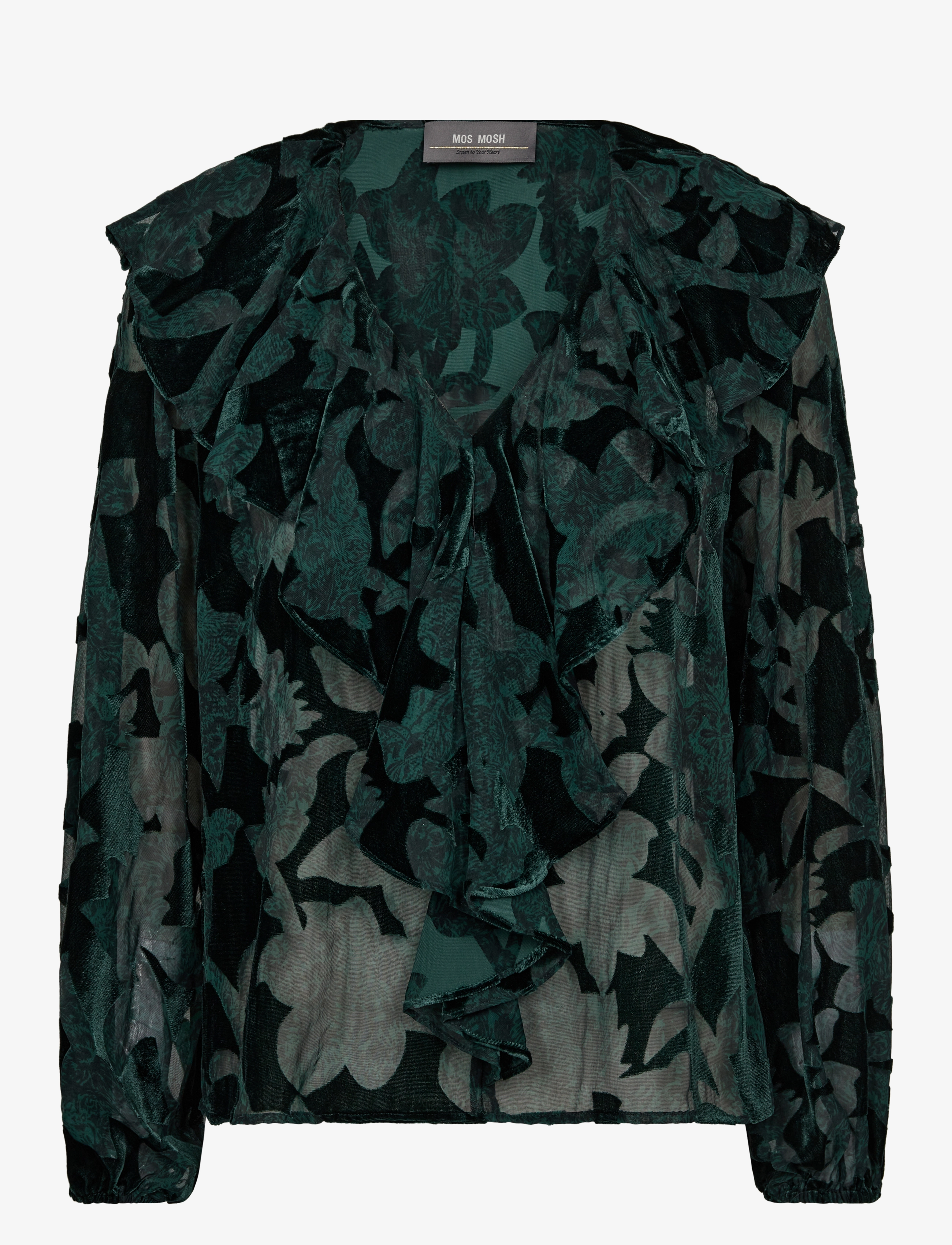 MOS MOSH Mmbasile Burn Bluse Grün - S - Damen