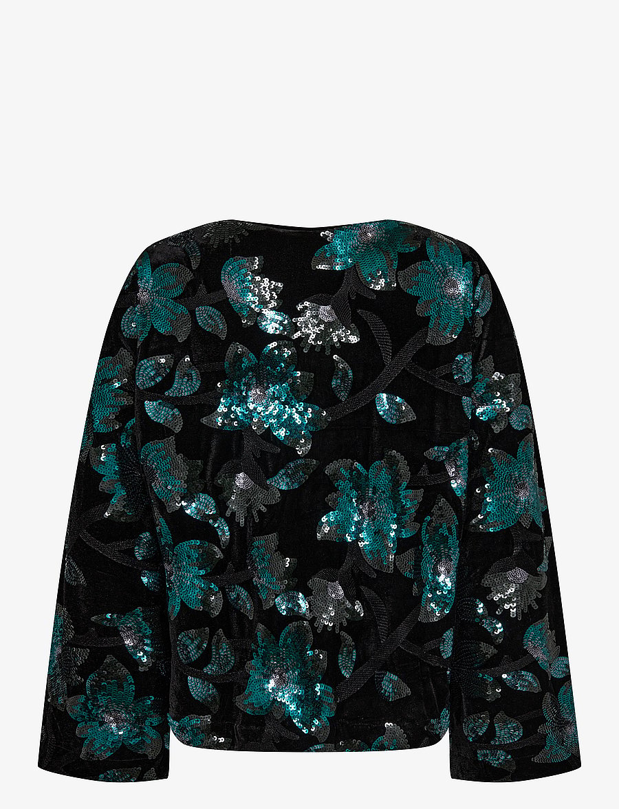 MOS MOSH - MMLizza Tinsel Blouse - langærmede bluser - storm - 1