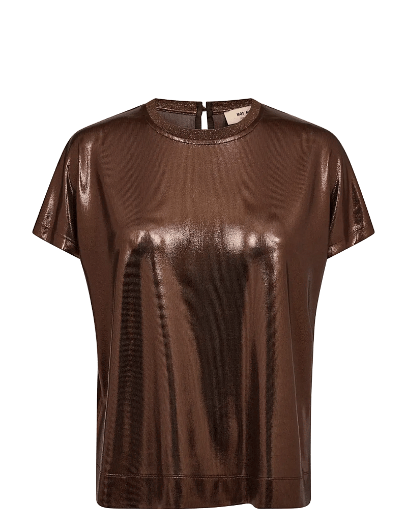 MOS MOSH - MMNivola O-neck Metallic Tee - t-shirts - bracken - 0