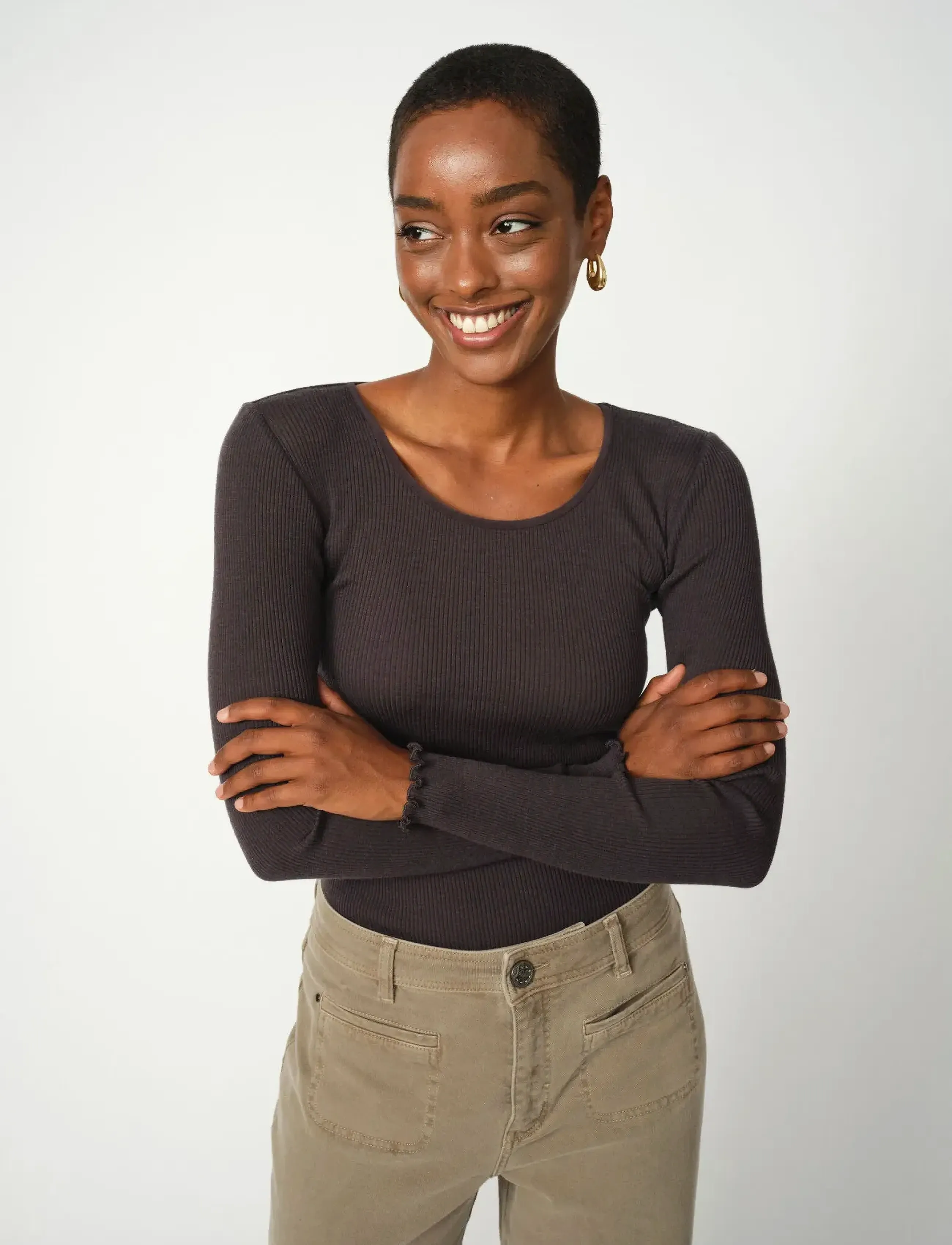 MOS MOSH MMElaine O-LS Seamless Tee - T-shirts & Toppe - PHANTOM / grey