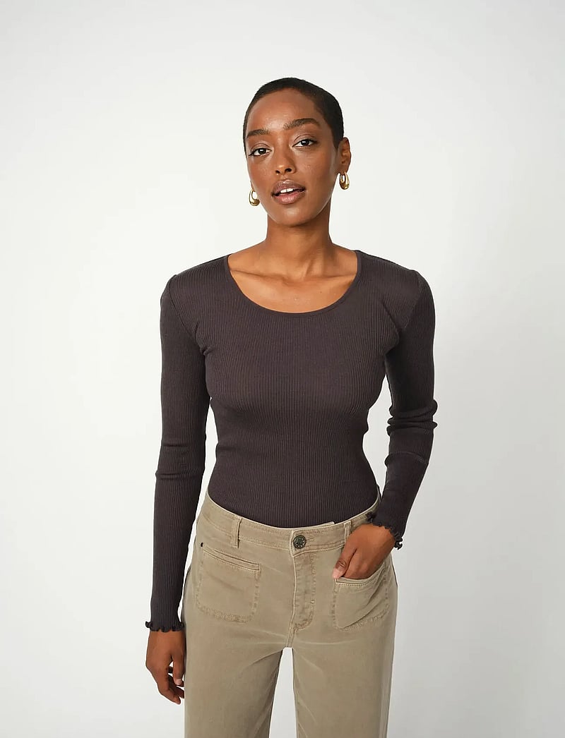 MOS MOSH - MMElaine O-LS Seamless Tee - long-sleeved tops - phantom - 4