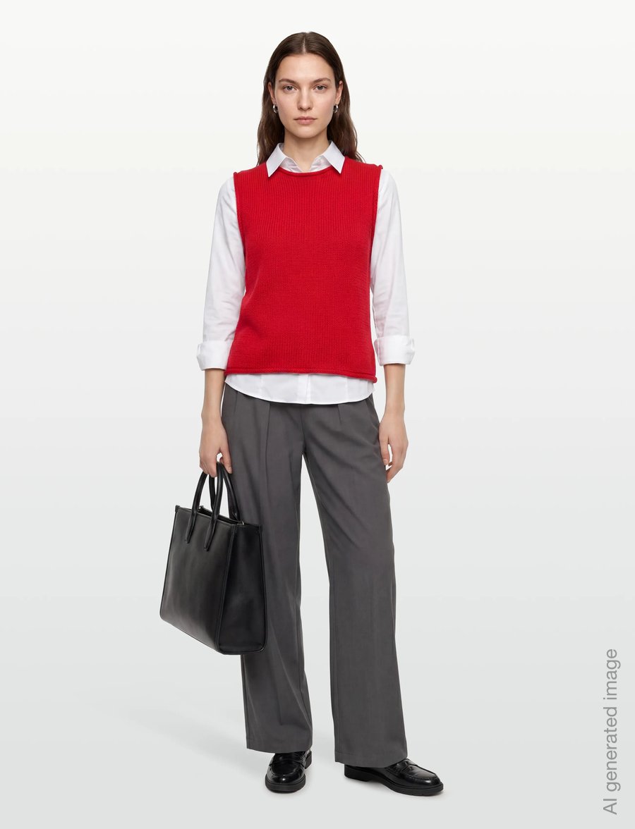 MOS MOSH - MMAubin SL knit top - Ärmellose tops - chinese red - 0