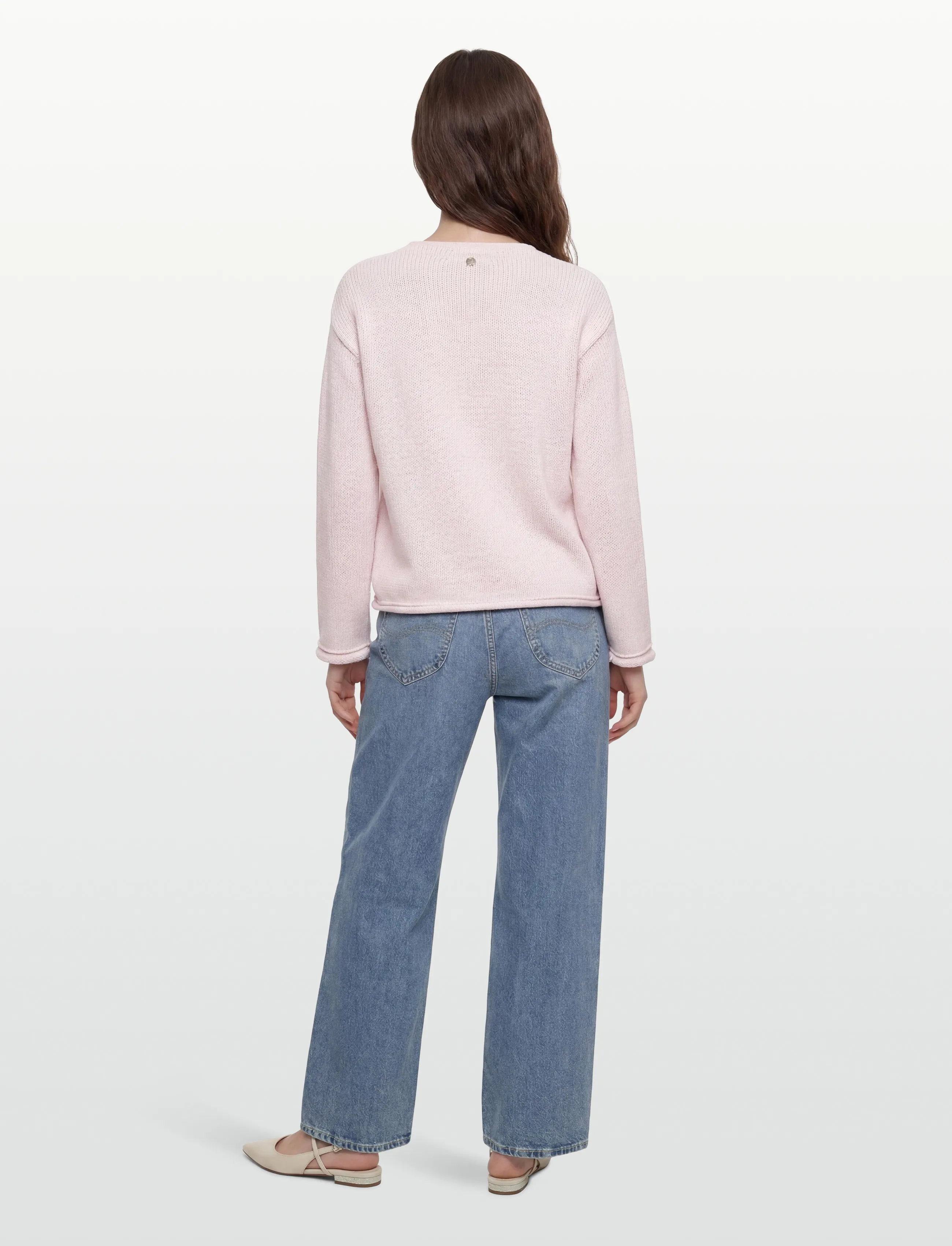 MOS MOSH - MMBine LS V-neck Knit - striktrøjer - ballet slipper - 4