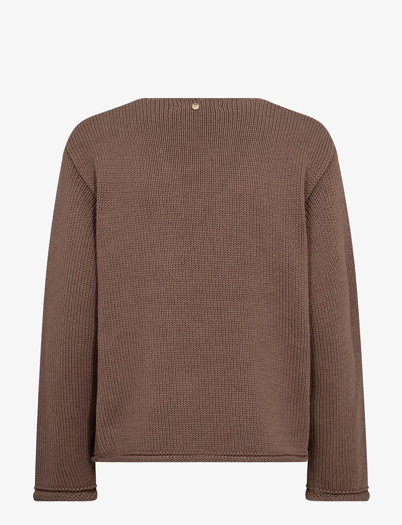 MOS MOSH - MMBine LS V-neck Knit - stickade tröjor - coffee quartz - 2