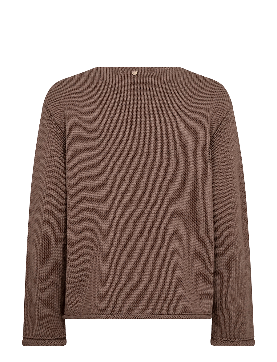 MOS MOSH - MMBine LS V-neck Knit - strikkegensere - coffee quartz - 2