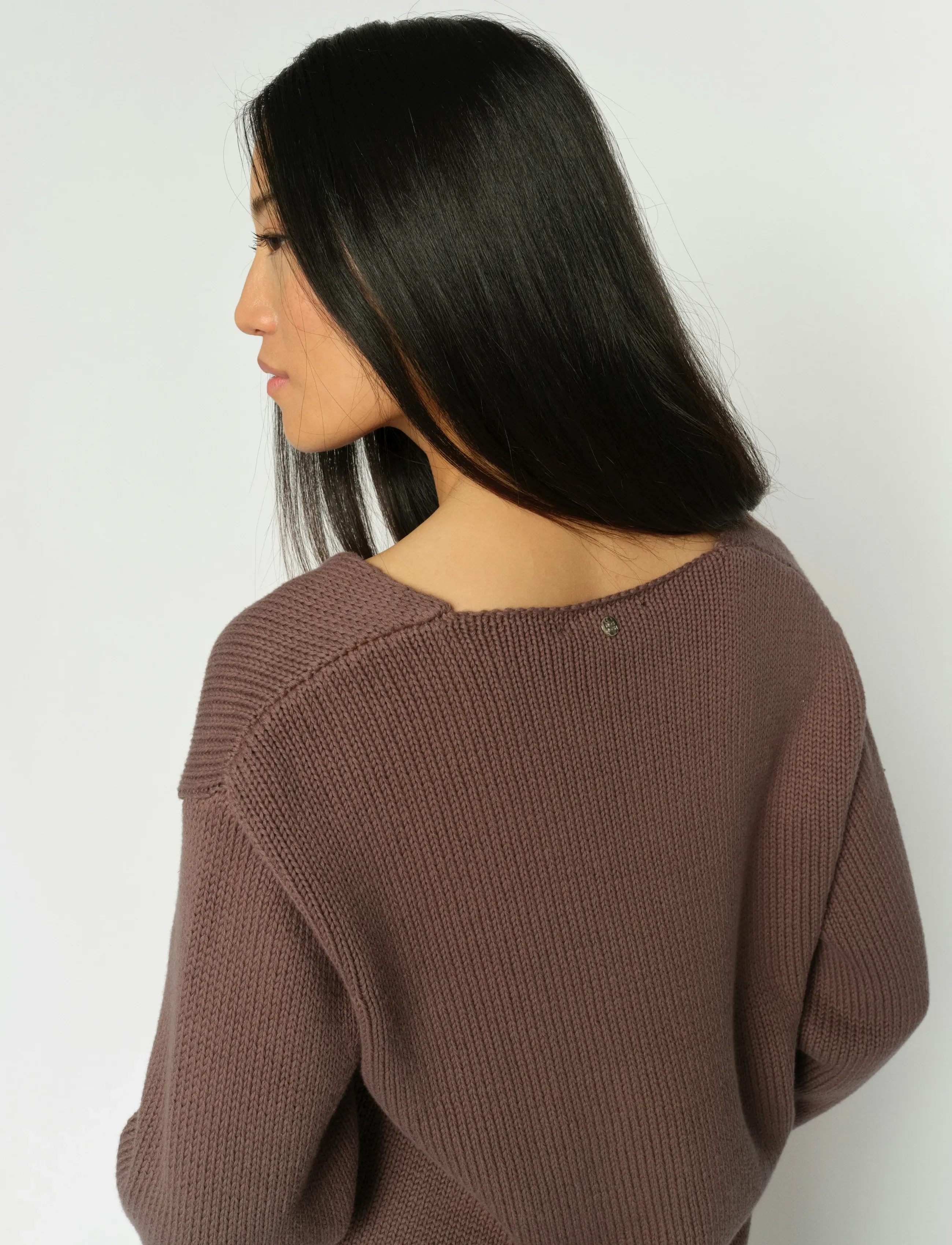 MOS MOSH - MMBine LS V-neck Knit - pullover - coffee quartz - 3