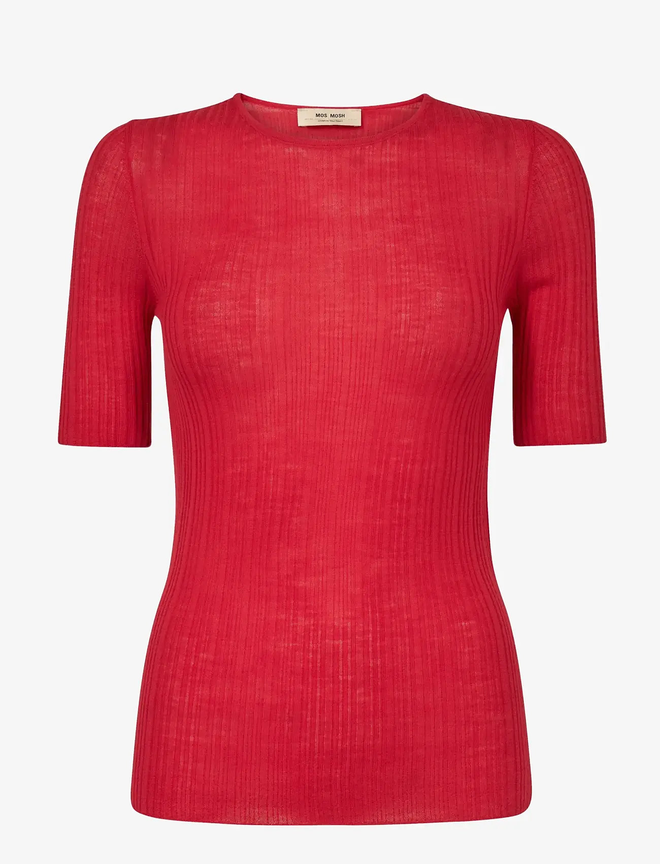 MOS MOSH - MMBouch Rib SS Knit - t-shirts - chinese red - 0